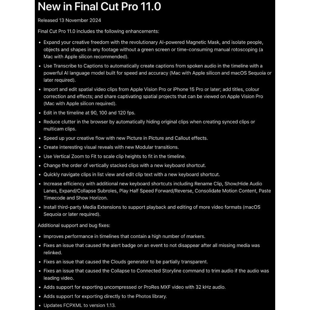 Final Cut Pro X 11.0 — feature 1